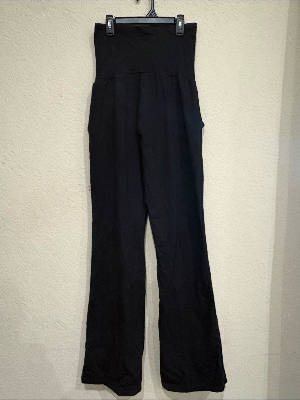 Maternity Black High-Waist Wide-Leg Jumpsuit Pants